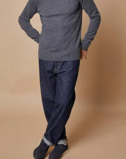 Pull 100% Cachemire Jim col roulé gris foncé