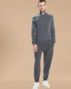 Pull 100% Cachemire Jules col camionneur gris foncé