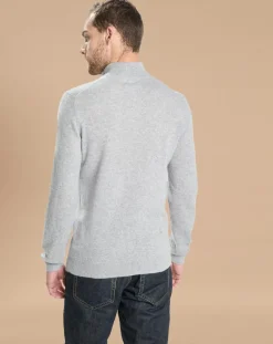 Pull 100% Cachemire Jules col camionneur gris clair