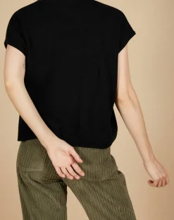 Pull 100% Cachemire Laurène manches courtes noir