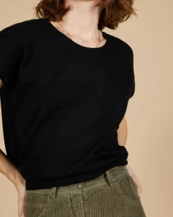 Pull 100% Cachemire Laurène manches courtes noir