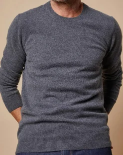 Pull 100% Cachemire Lucas col rond gris foncé