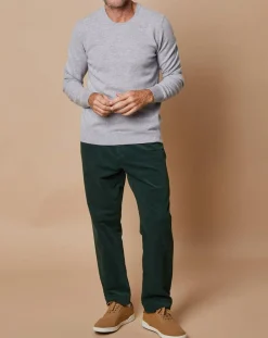 Pull 100% Cachemire Lucas col rond gris clair