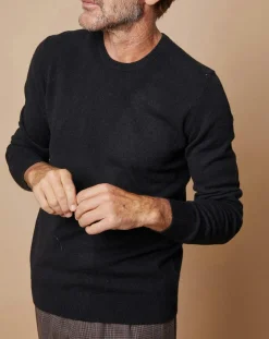 Pull 100% Cachemire Lucas col rond noir