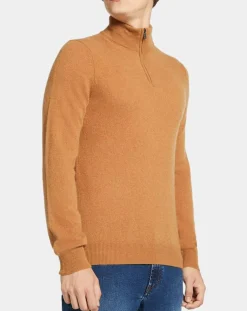 Pull 100% Cachemire Machcam col zippé camel