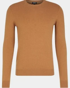 Pull 100% Cachemire Machron col rond camel