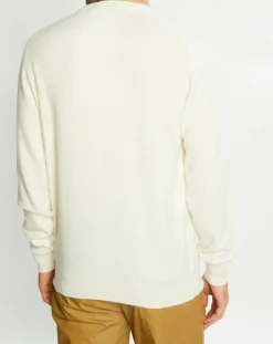 Pull 100% Cachemire Machron col rond écru