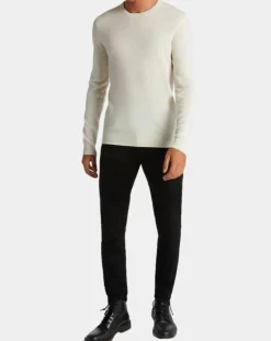 Pull 100% Cachemire Machron col rond écru