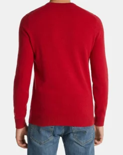 Pull 100% Cachemire Machve col V rouge