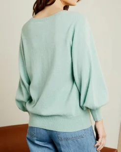 Pull 100% Cachemire Manches Ballon Angelina Col rond amande