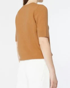 Pull 100% Cachemire manches courtes Difi camel