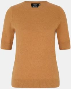 Pull 100% Cachemire manches courtes Difi camel