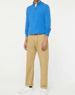 Pull 100% Cachemire Nachcam col zippé bleu