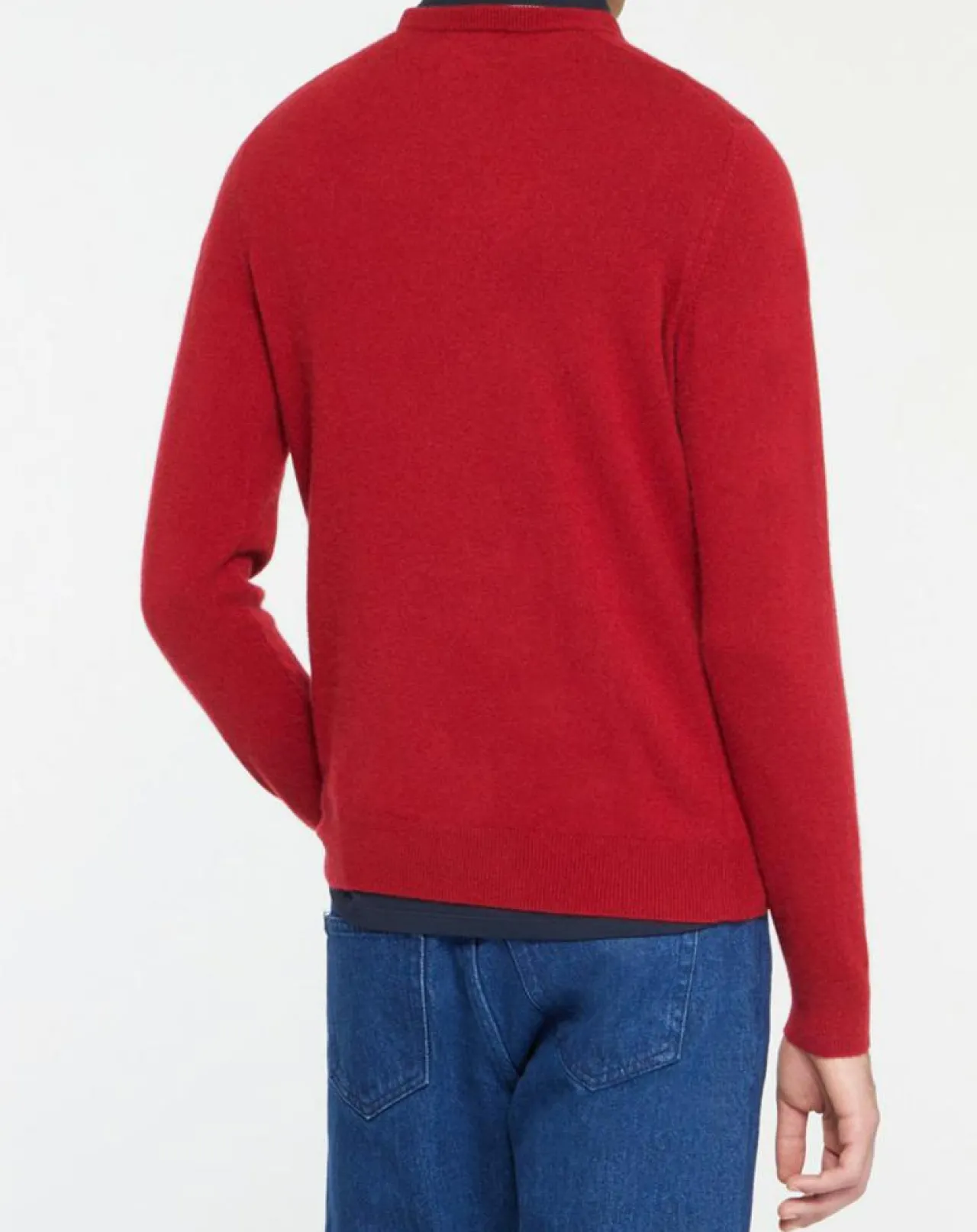 Pull 100% Cachemire Nachron col rond rouge
