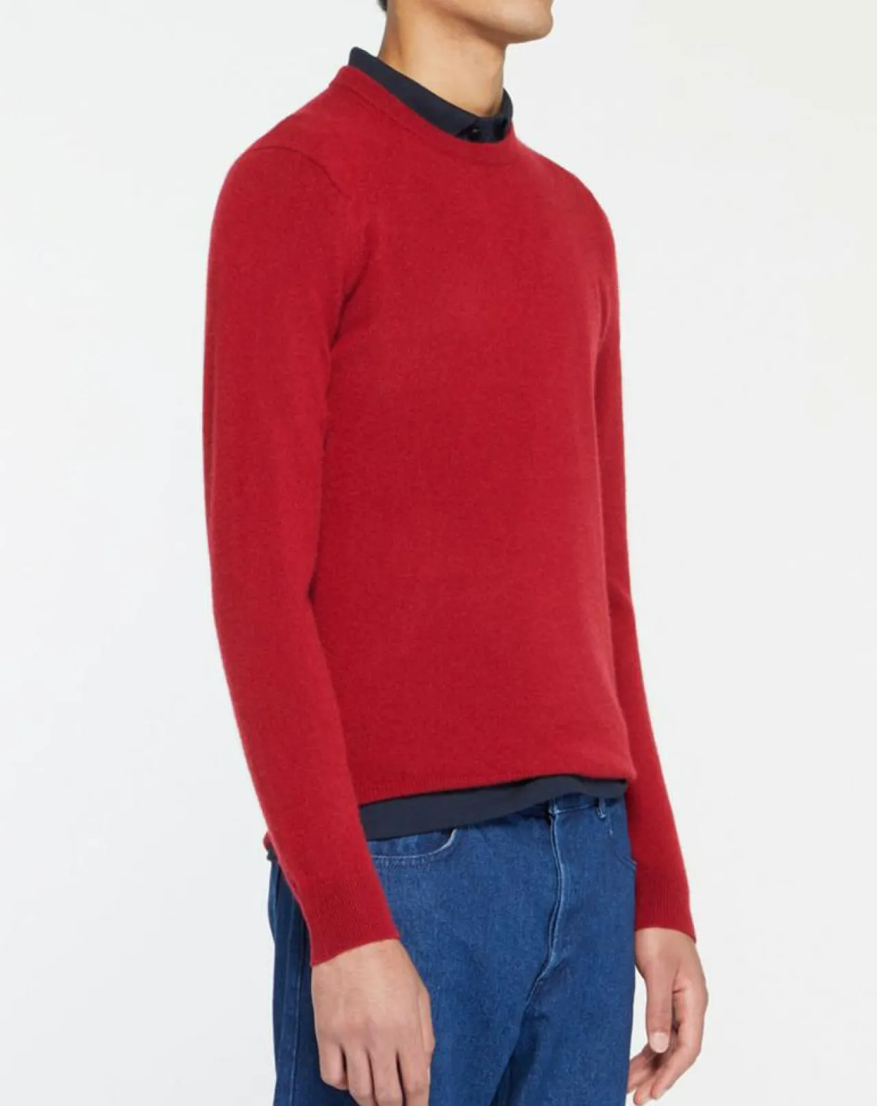 Pull 100% Cachemire Nachron col rond rouge