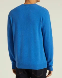 Pull 100% Cachemire Nachron col rond bleu