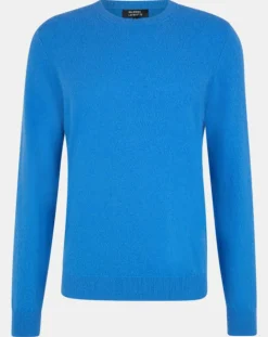 Pull 100% Cachemire Nachron col rond bleu