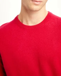 Pull 100% Cachemire Nachron col ras du cou rose foncé