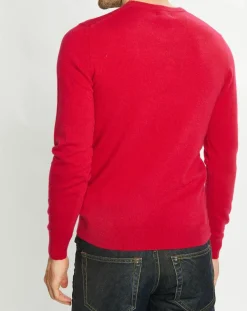 Pull 100% Cachemire Nachron col ras du cou rose foncé