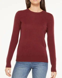 Pull 100% Cachemire Yabri col rond bordeaux