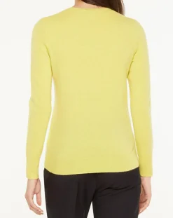 Pull 100% Cachemire Yabri col rond jaune