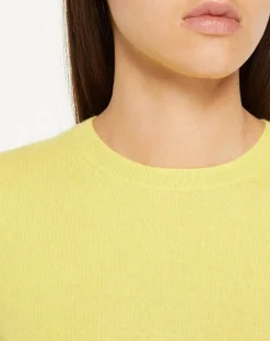 Pull 100% Cachemire Yabri col rond jaune