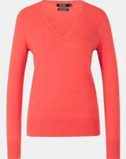 Pull 100% Cachemire Yocon col V rouge rosé