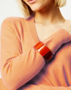 Pull 100% Cachemire Yocon col V orange