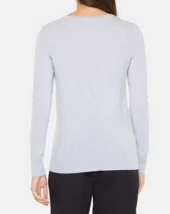 Pull 100% Cachemire Yocon col V bleu clair