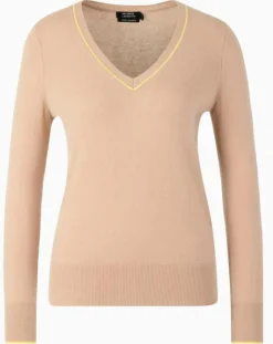 Pull 100% Cachemire Yocond col V beige