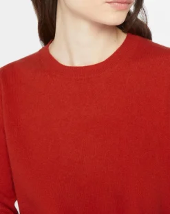 Pull 100% Cachemire Zabri col rond orange foncé