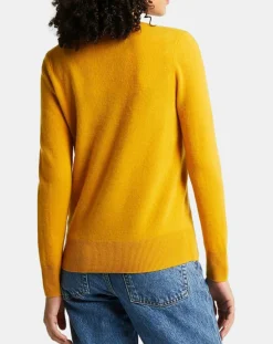 Pull 100% Cachemire Zocon col V jaune