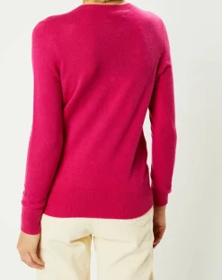 Pull 100% Cachemire Zocon col V rose