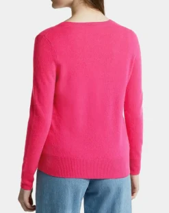 Pull 100% Cachemire Zocon col V rose