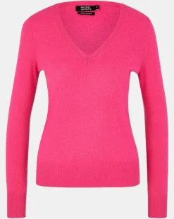 Pull 100% Cachemire Zocon col V rose