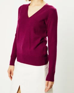 Pull 100% Cachemire Zocon col V violet