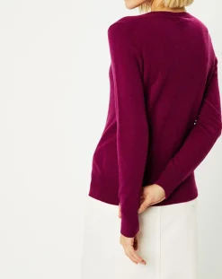Pull 100% Cachemire Zocon col V violet
