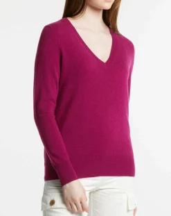 Pull 100% Cachemire Zocon col V violet