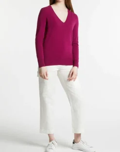 Pull 100% Cachemire Zocon col V violet