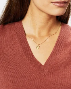 Pull 100% Cachemire Zocon col V bois de rose