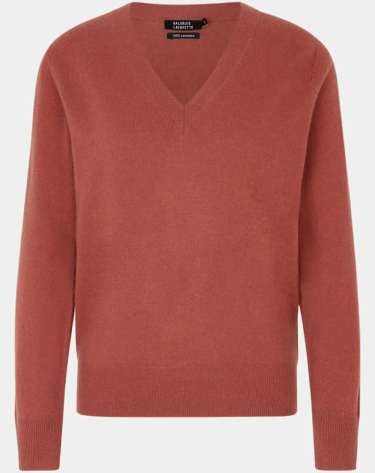 Pull 100% Cachemire Zocon col V bois de rose