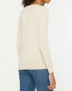 Pull 100% Cachemire Zocon col V beige rosé