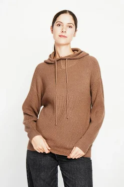 Pull à capuche marron