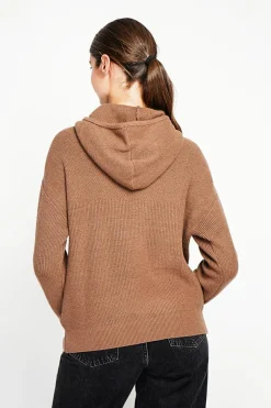 Pull à capuche marron