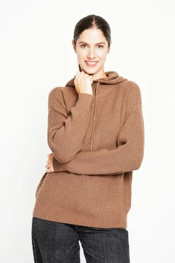 Pull à capuche marron