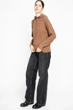 Pull à capuche marron