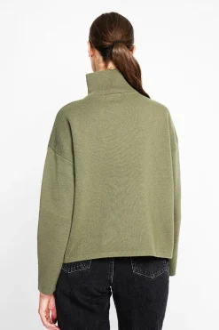 Pull à col montant kaki