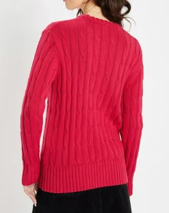 Pull 100% Coton bioologique Bong rose foncé