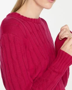 Pull 100% Coton bioologique Bong rose foncé