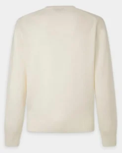 Pull 100% Laine d'agneau col V écru